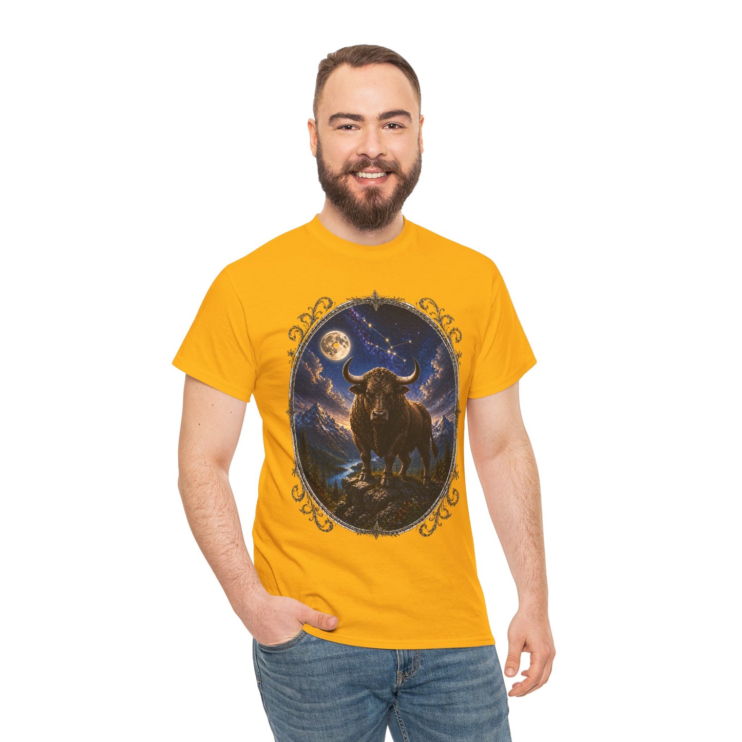 Taurus Zodiac T-Shirt – Mystic Bull Night Design | Nature & Astrology Tee