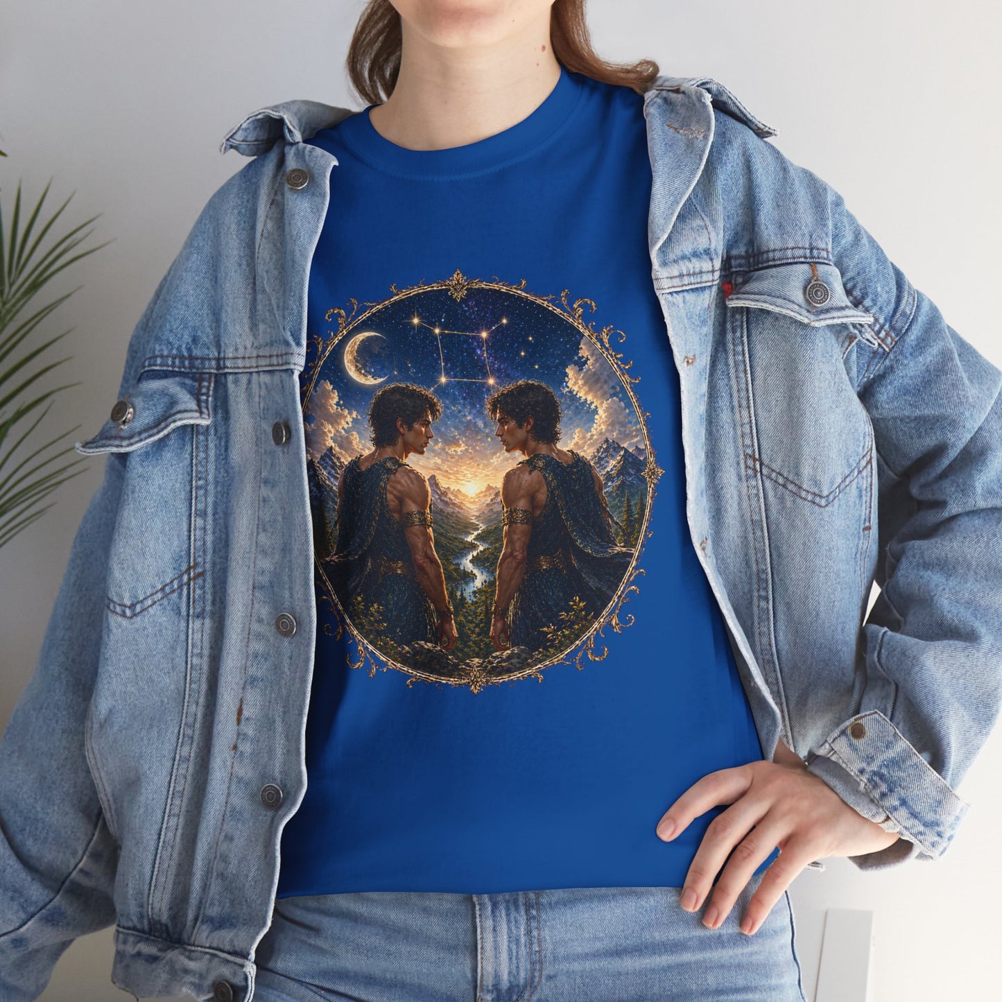 Gemini Zodiac T-Shirt – Dual Energy Twins Design | Astrology & Cosmic Nature Tee