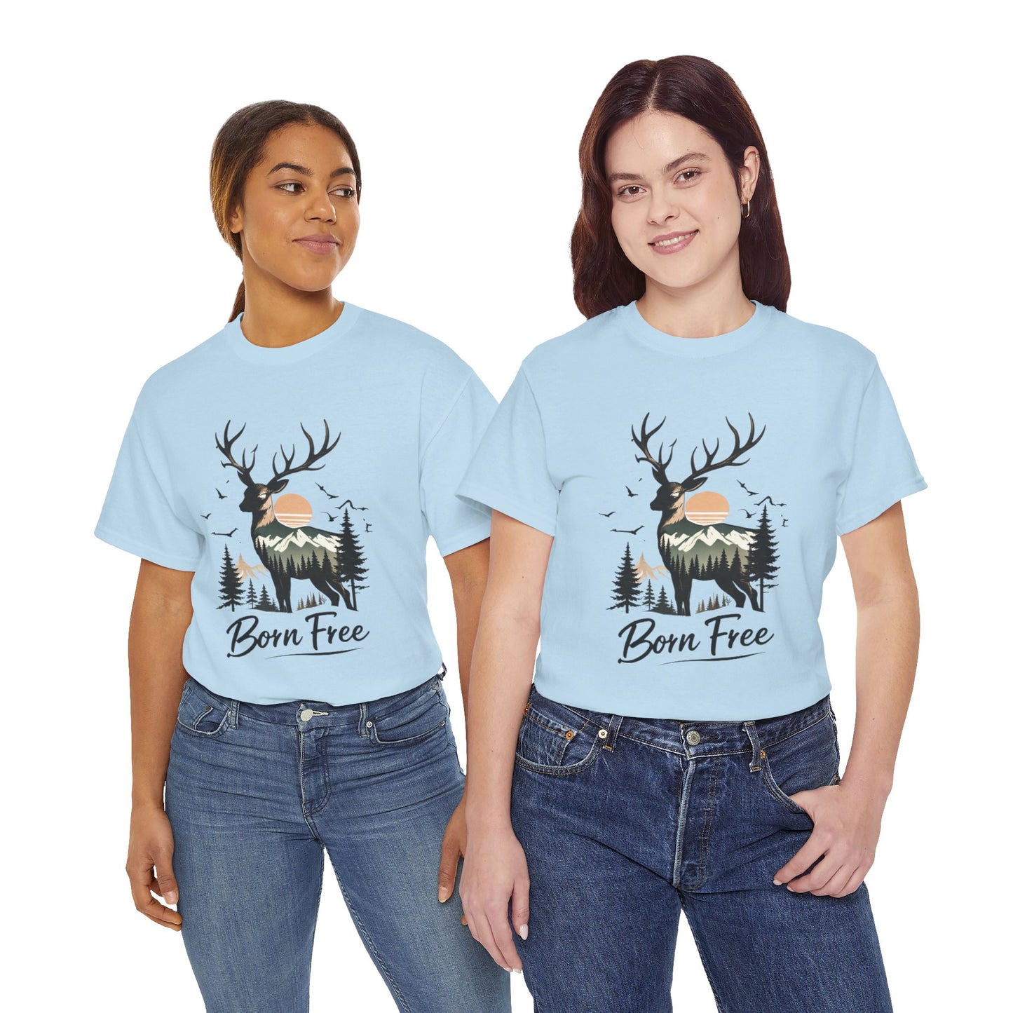Minimalist Deer Nature T-Shirt – Forest Wildlife Graphic Tee, Calm Aesthetic Shirt
