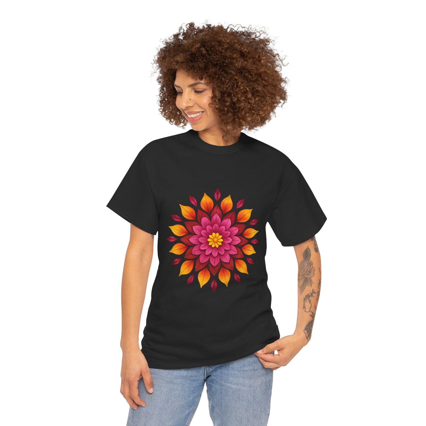 Floral Mandala T- Shirt -Boho Flower Aesthetic Tee