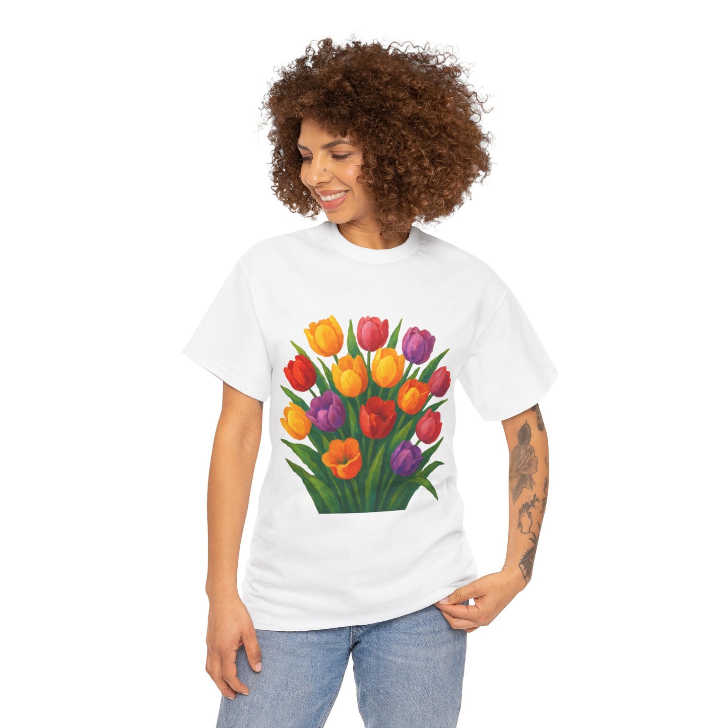 Spring Tulip Flower T- SHIRT - Vibrant Floral Aesthetic Tee