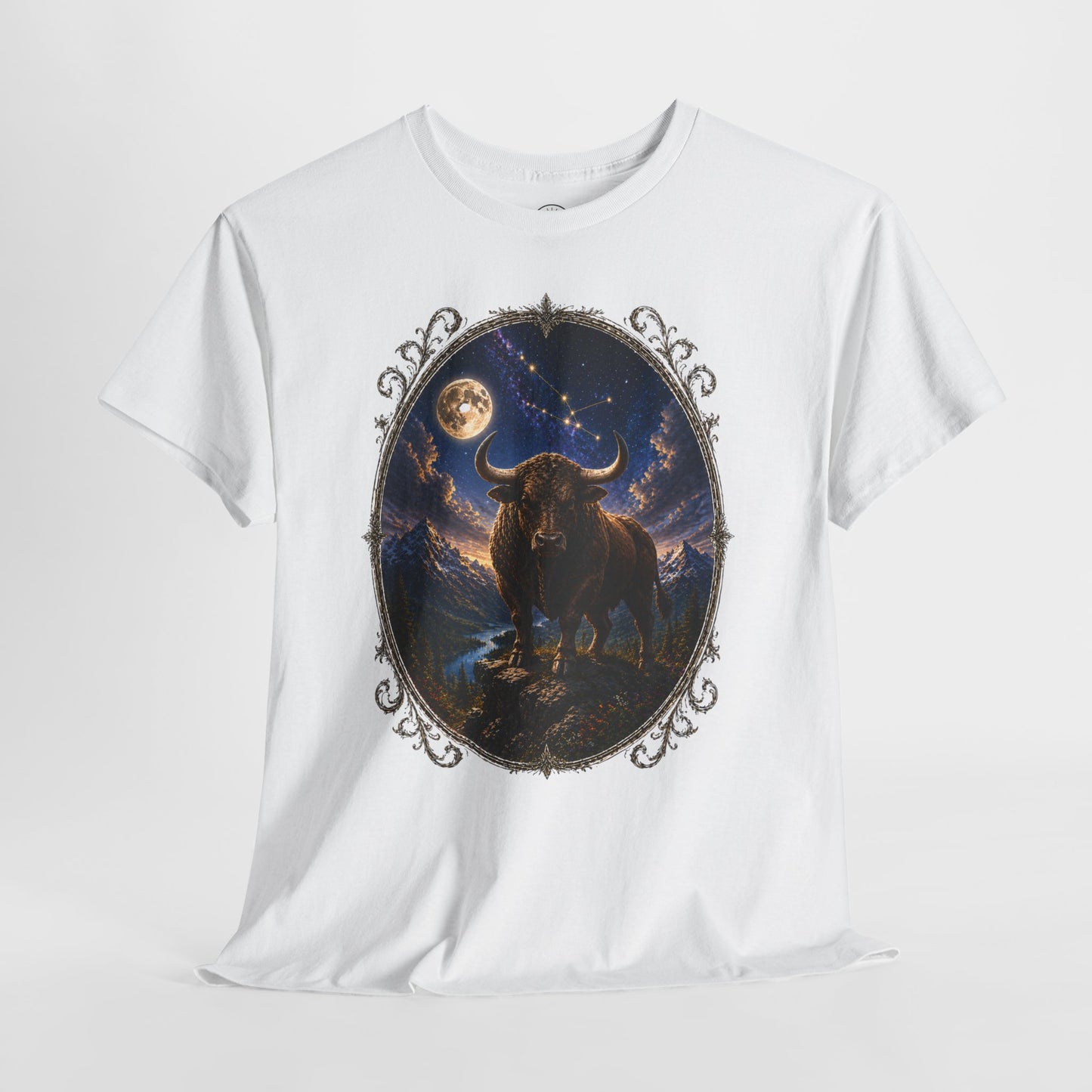 Taurus Zodiac T-Shirt – Mystic Bull Night Design | Nature & Astrology Tee