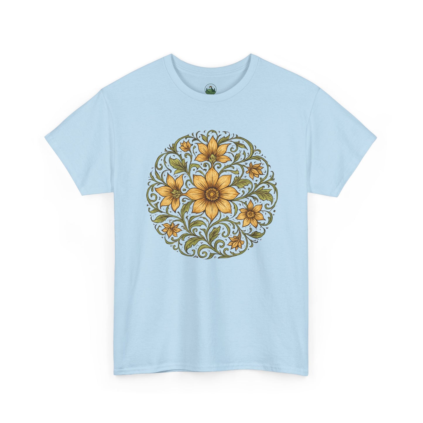 Spring Awakening Mandala T-Shirt – Boho Floral Aesthetic Tee