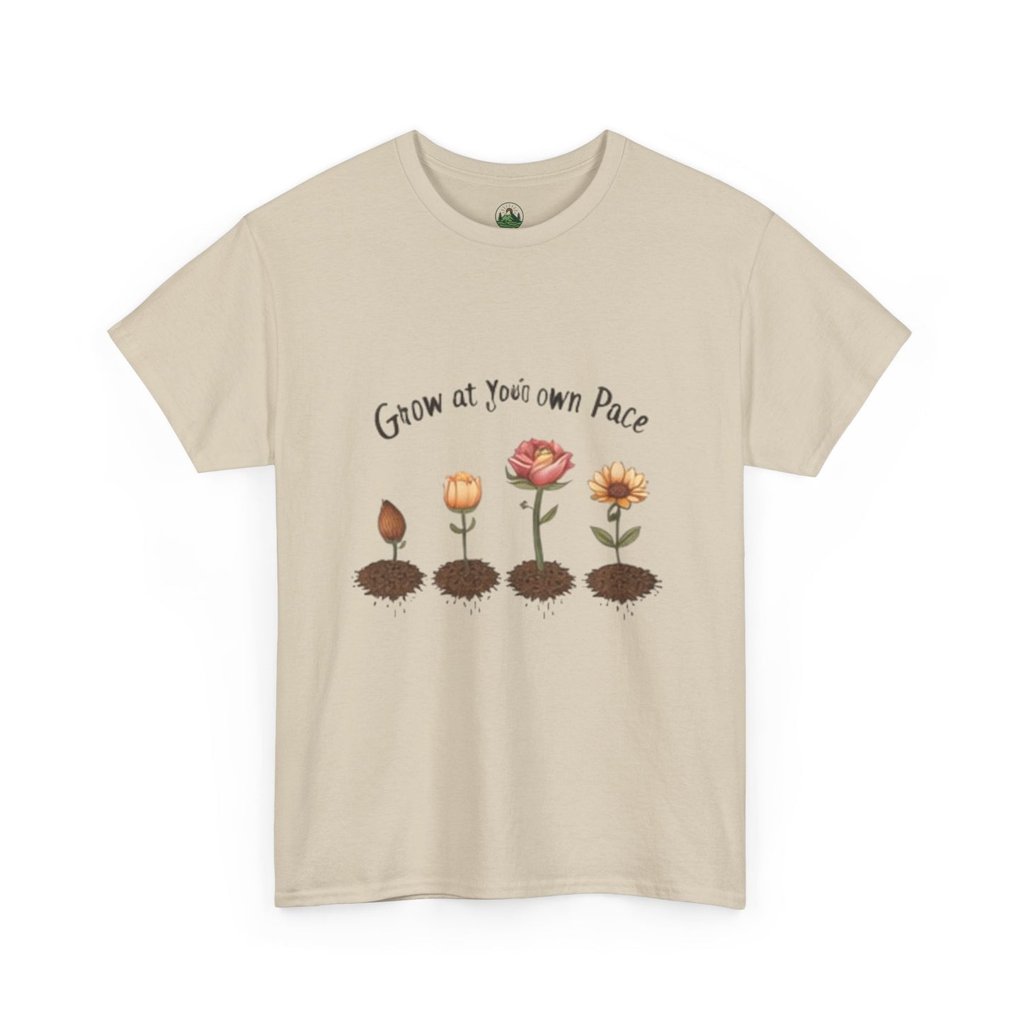 Grow at Your Own Pace T-Shirt – Minimalist Flower Pot Tee, Aesthetic Botanical Shirt, Unisex Gift for Plant Lovers