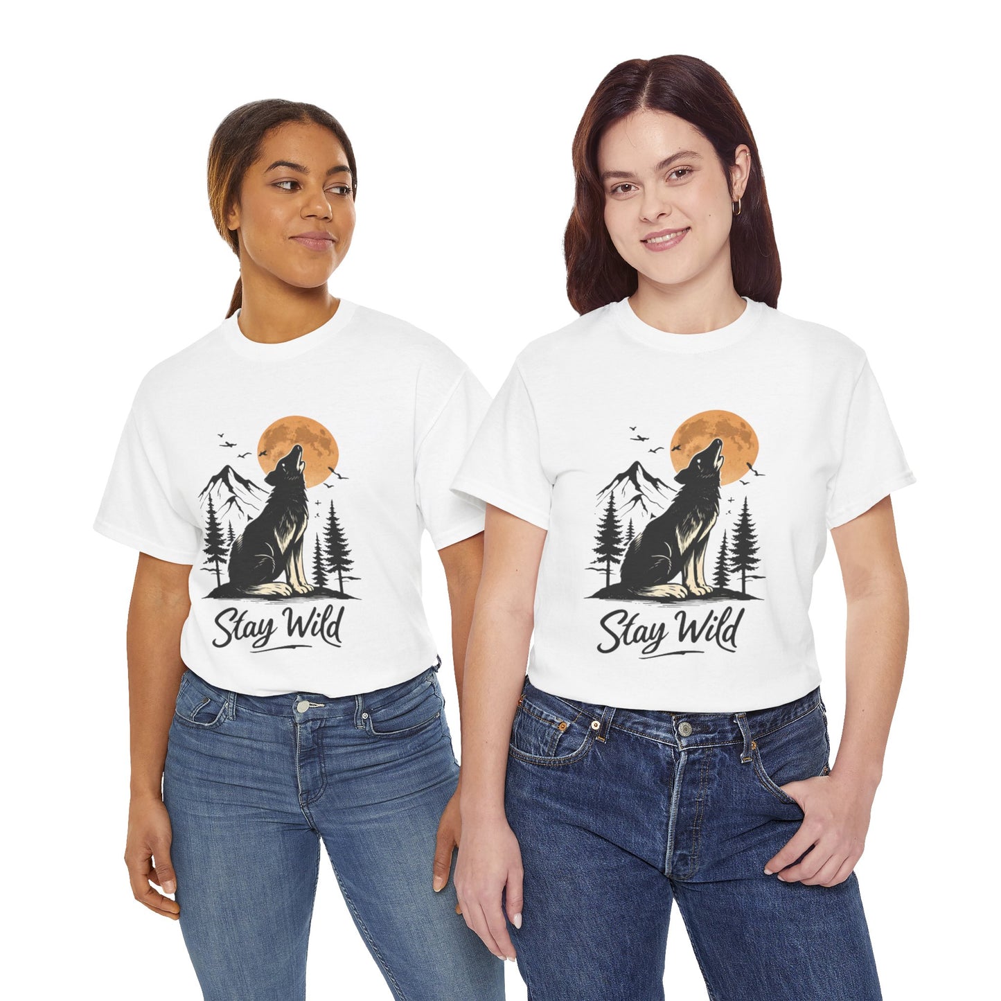 Howling Wolf Stay Wild Shirt – Aesthetic Nature Tee for Outdoor Lovers & Adventure Souls