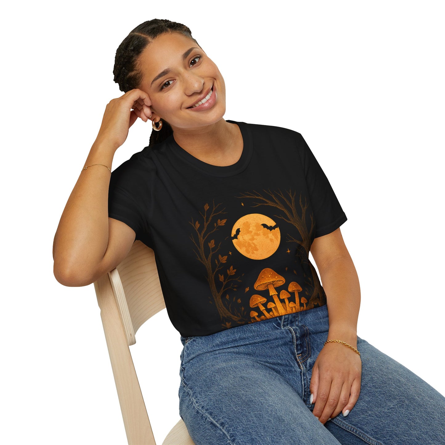 Mystic Mushroom Forest T-Shirt – Dark Nature Aesthetic Tee