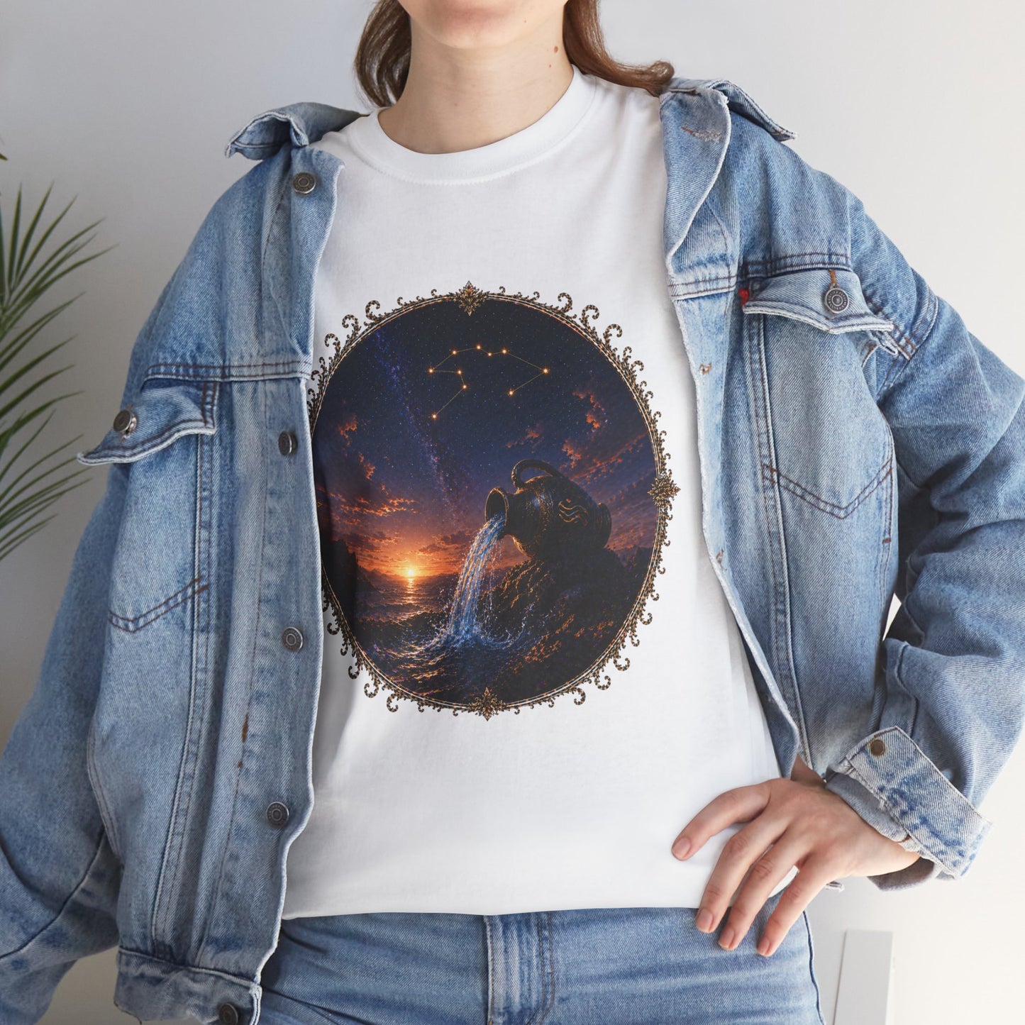 Aquarius Zodiac T-Shirt – Water Bearer Cosmic Design | Unique & Visionary Astrology Tee