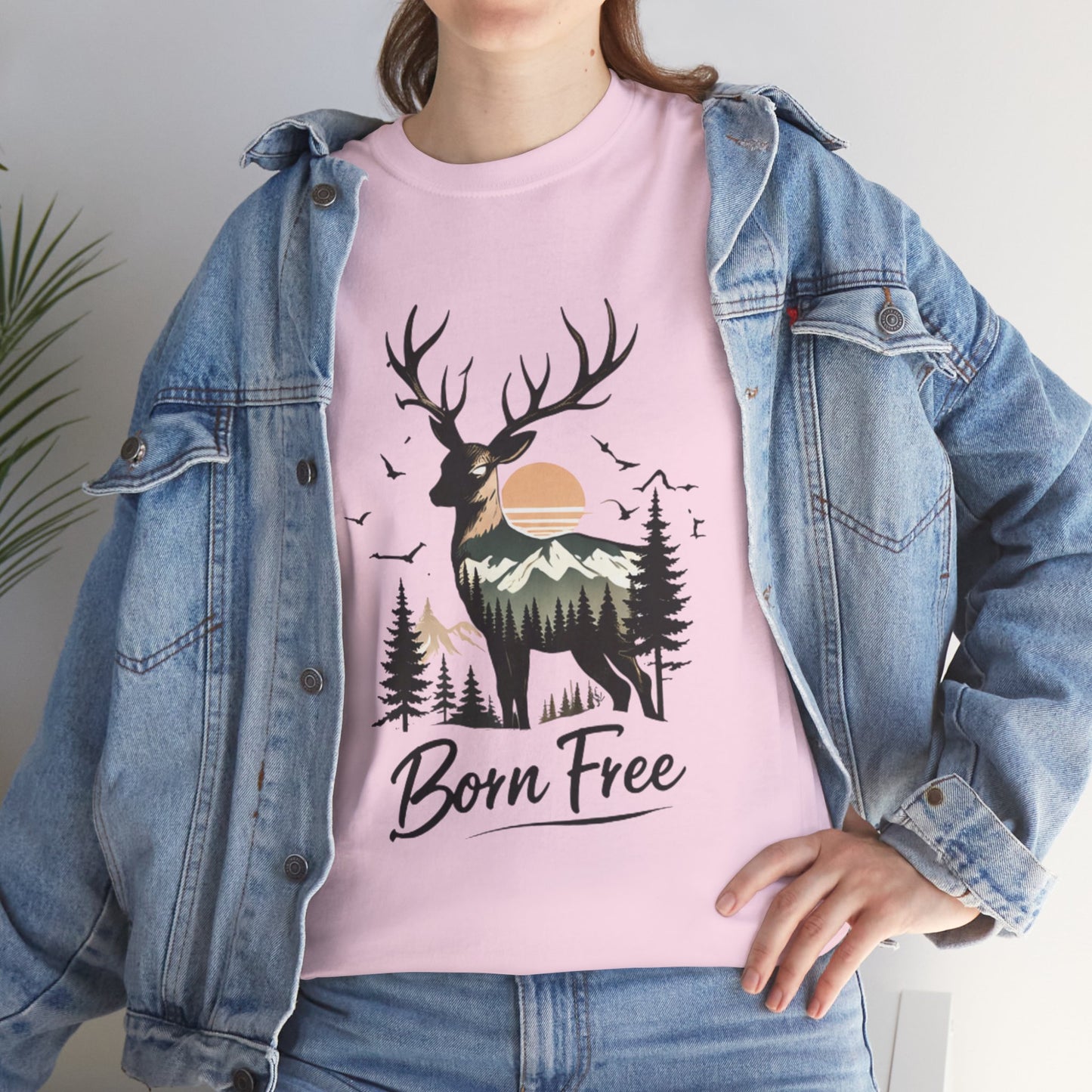 Minimalist Deer Nature T-Shirt – Forest Wildlife Graphic Tee, Calm Aesthetic Shirt