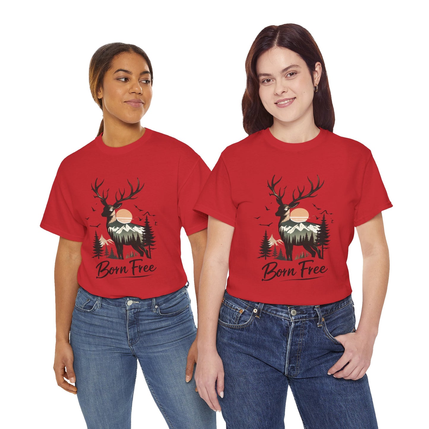 Minimalist Deer Nature T-Shirt – Forest Wildlife Graphic Tee, Calm Aesthetic Shirt
