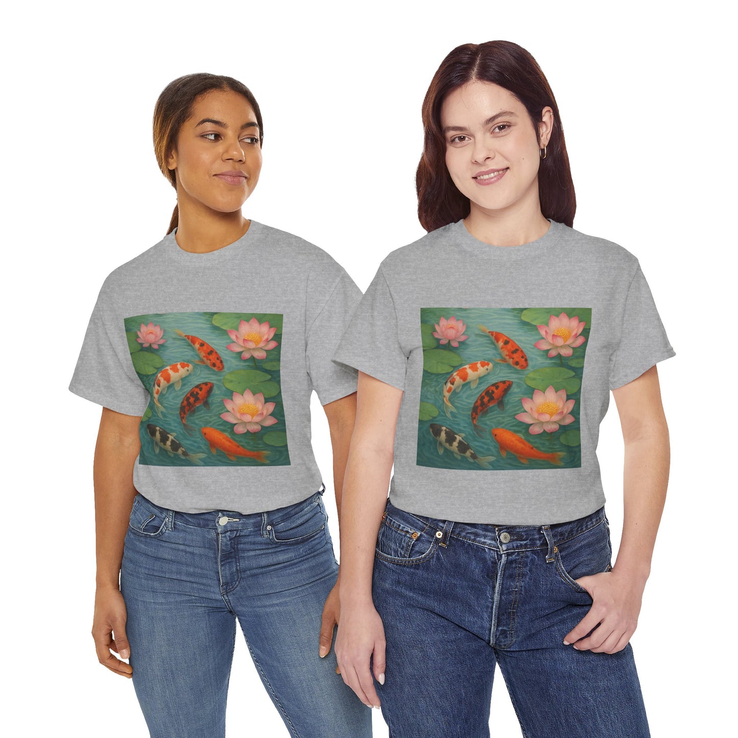 Koi Fish Lotus Pond T-Shirt – Zen Nature Aesthetic Tee