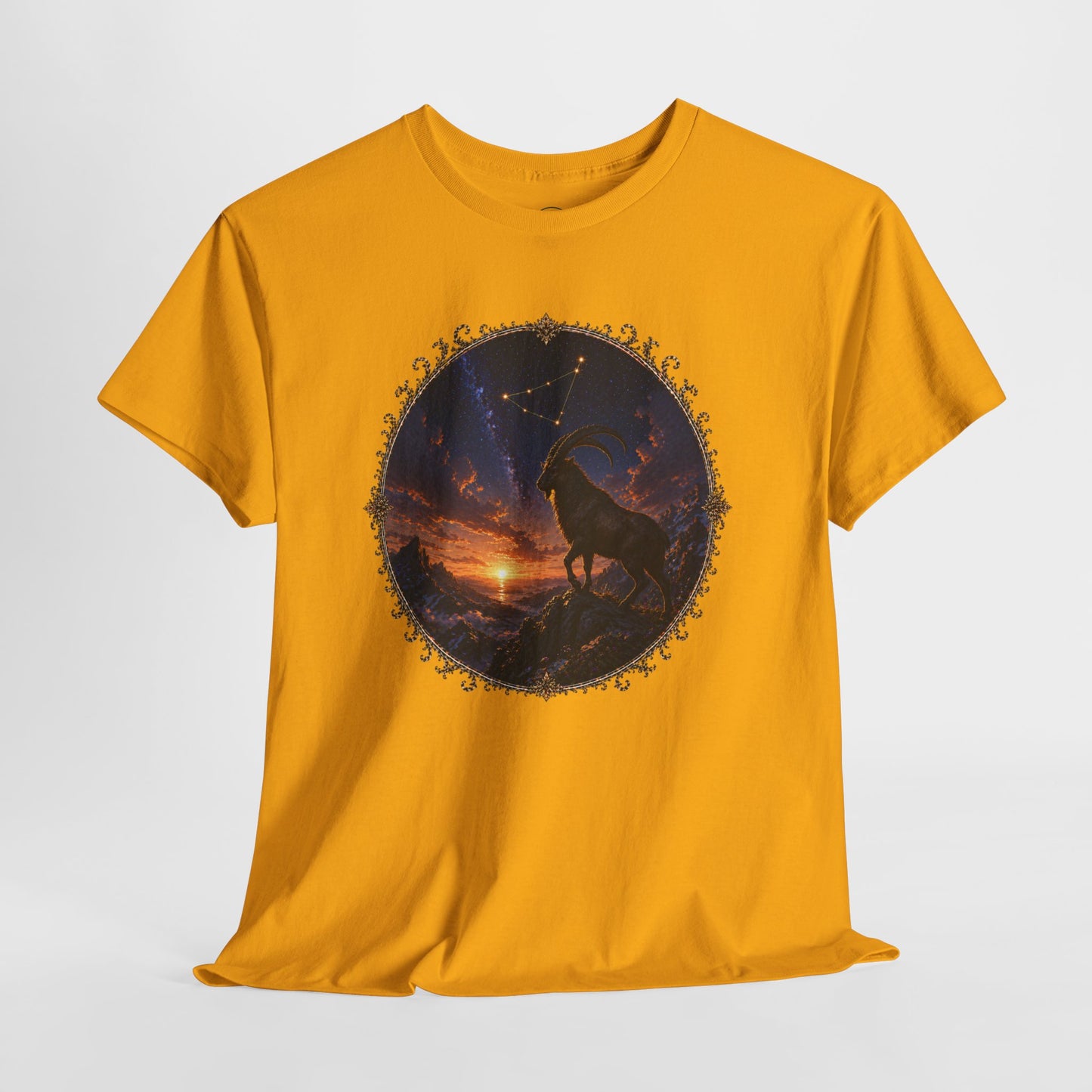 Capricorn Zodiac T-Shirt – Mountain Goat Ambition Design | Minimal Power Astrology Tee