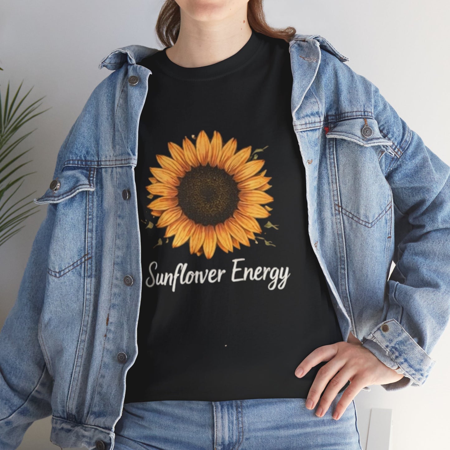Sunflower Energy T- Shirt - Minimalist Nature Aesthetic Tee, Positive Vibes Graphic Shirt