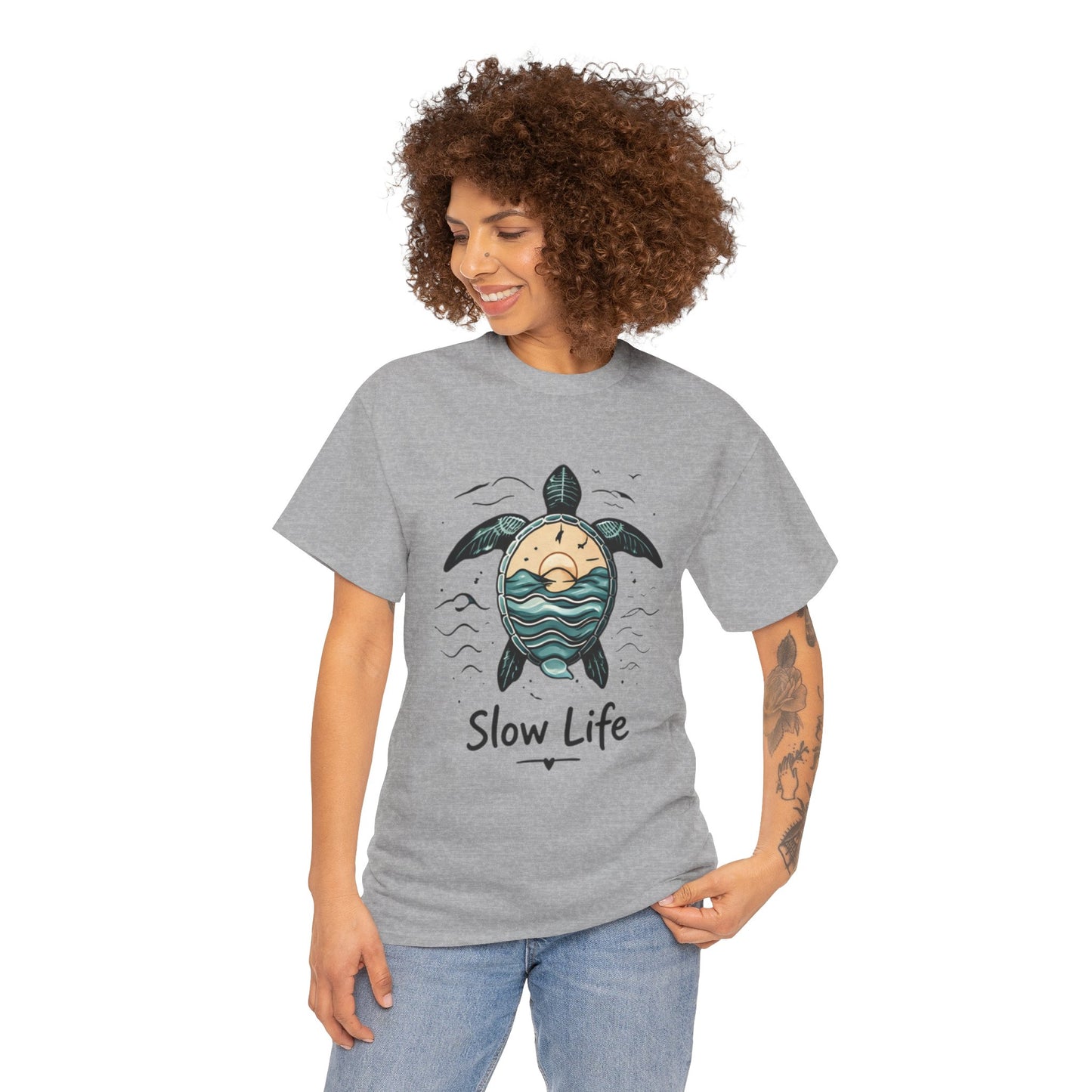 Slow Life Turtle Shirt – Aesthetic Ocean Tee for Relaxed Souls & Beach Lovers