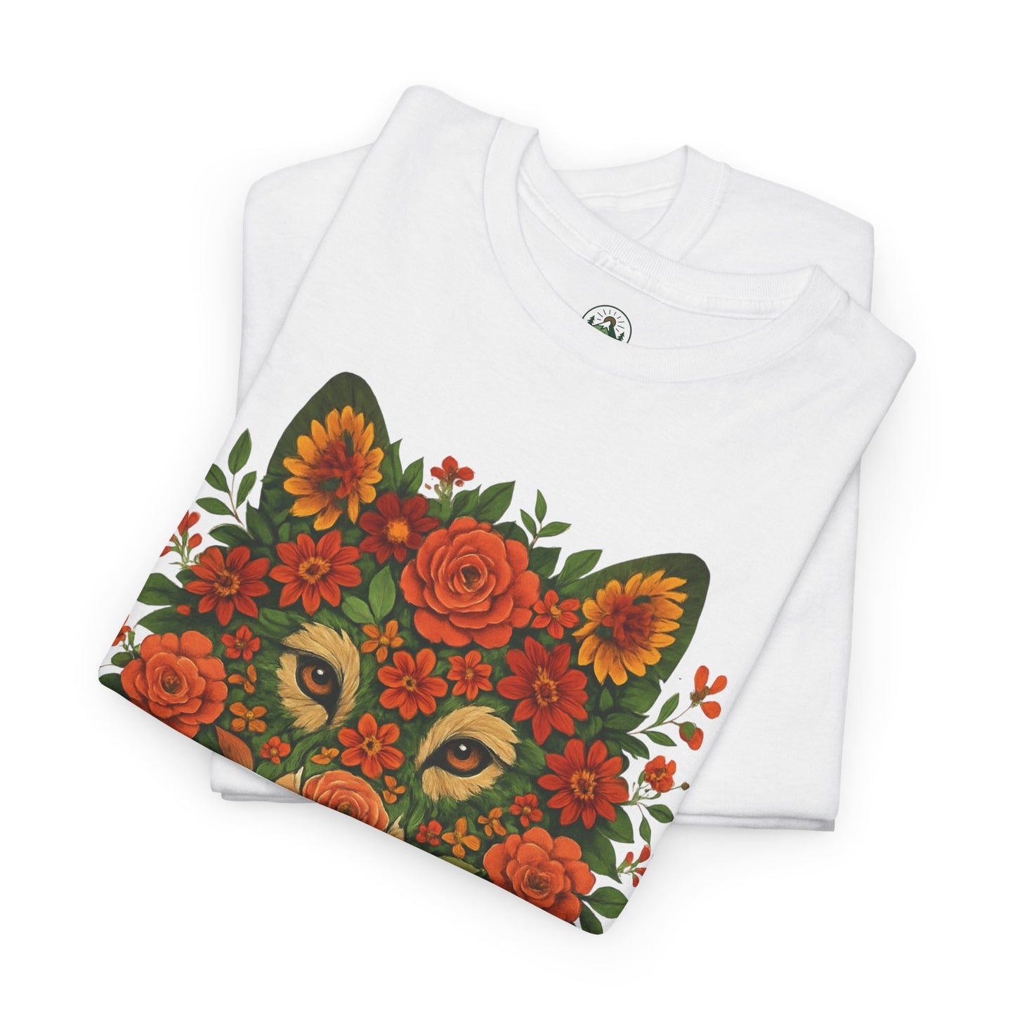 Floral Animal Portrait T-Shirt – Nature Art Aesthetic Tee