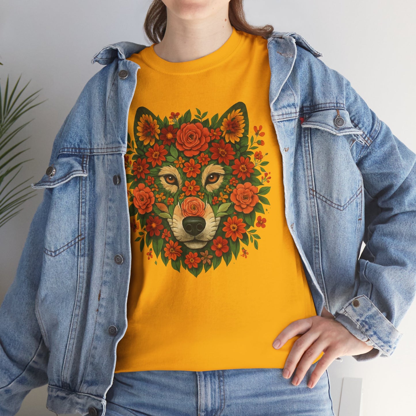 Floral Animal Portrait T-Shirt – Nature Art Aesthetic Tee