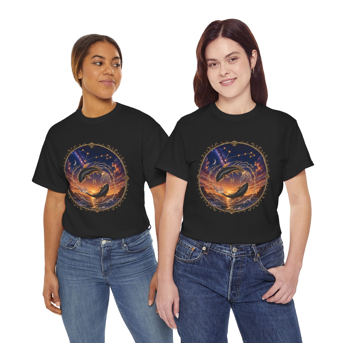 Pisces Zodiac T-Shirt – Dreamy Fish Cosmic Design | Spiritual & Aesthetic Astrology Tee