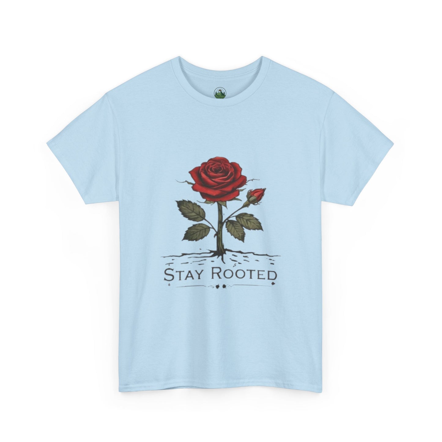 Stay Rooted Rose T-Shirt – Minimalist Nature Graphic Tee, Unisex Botanical Shirt, Nature Lover Gift