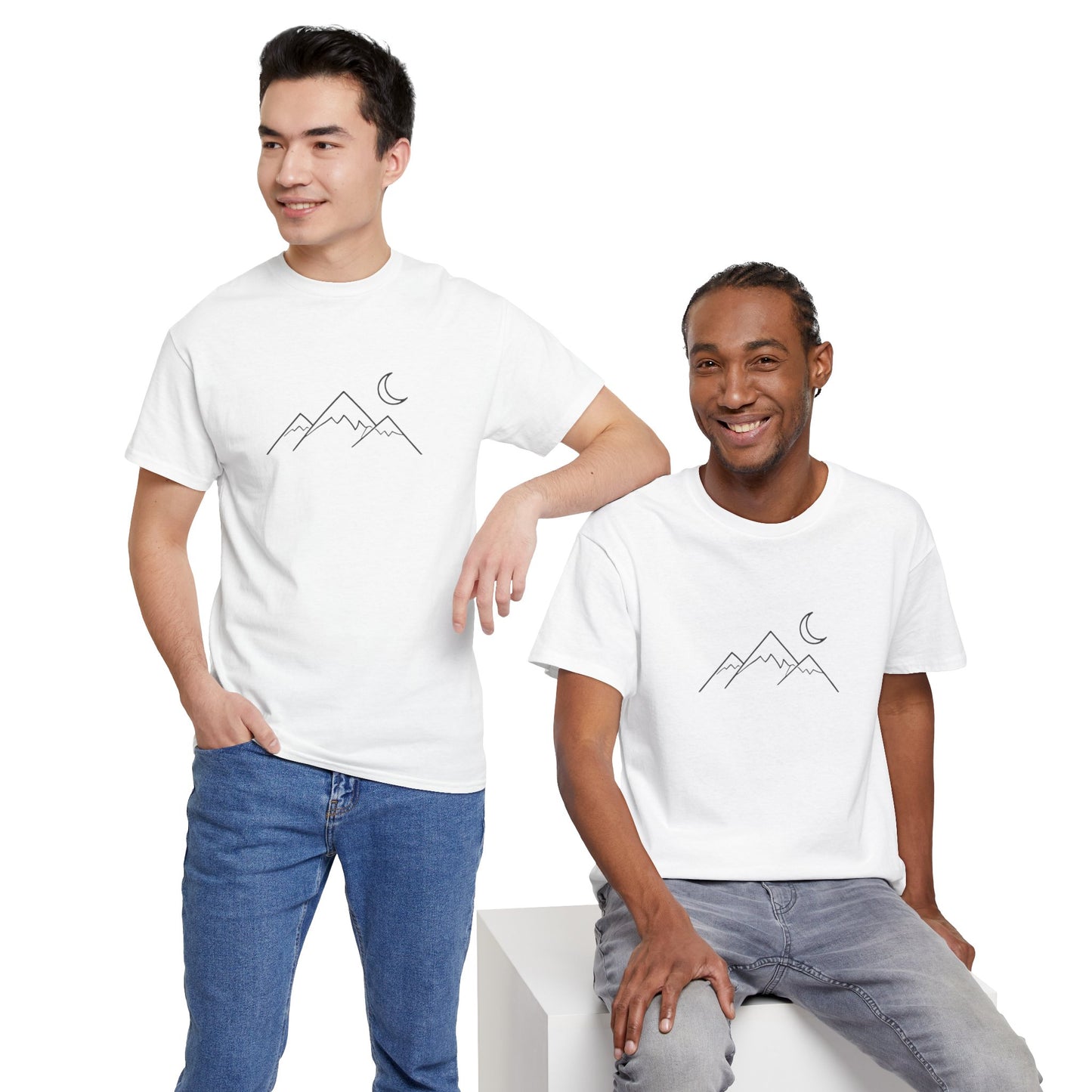 Mountain Moon T-Shirt – Minimalist Nature Night Aesthetic Tee