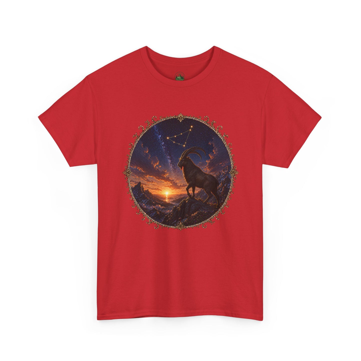 Capricorn Zodiac T-Shirt – Mountain Goat Ambition Design | Minimal Power Astrology Tee