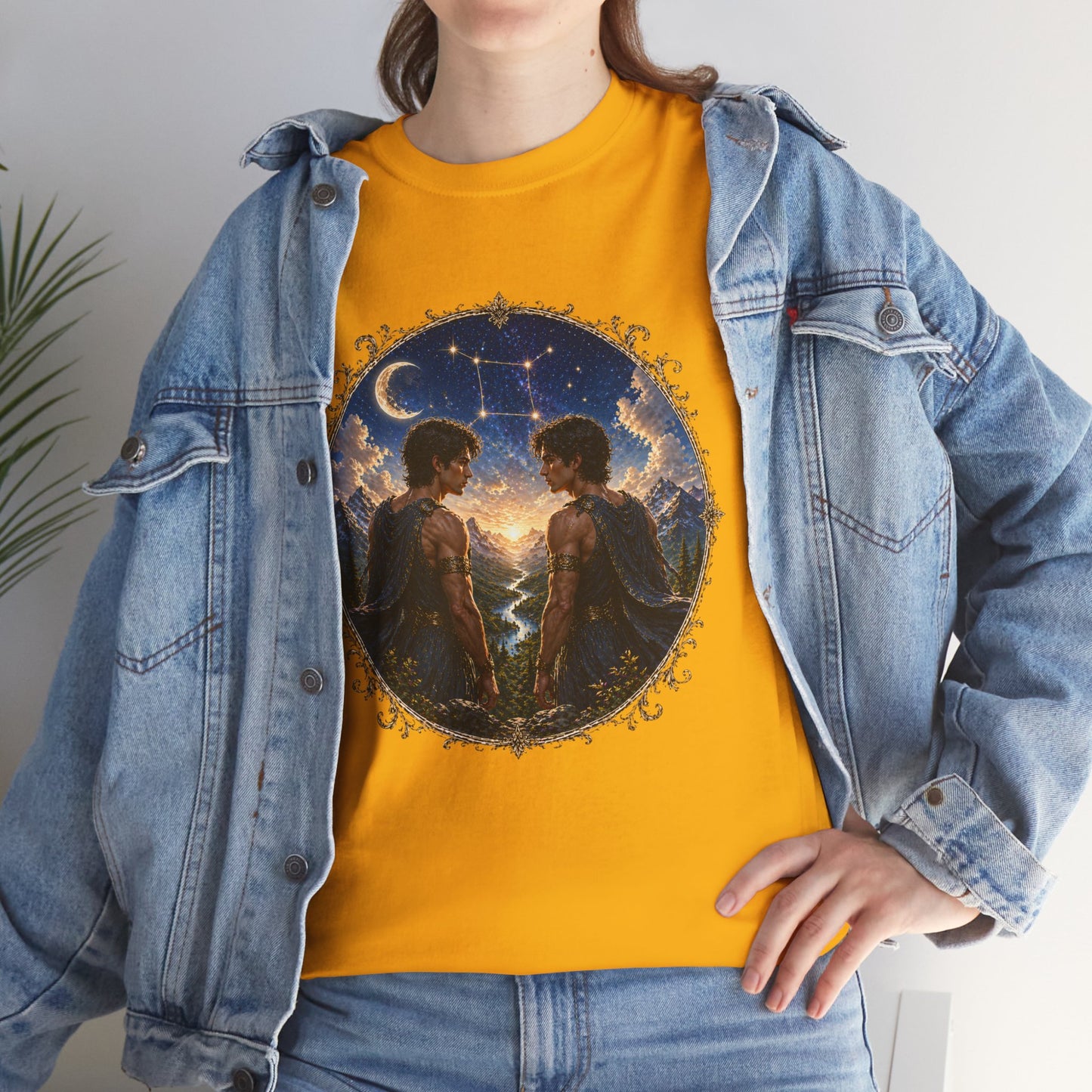 Gemini Zodiac T-Shirt – Dual Energy Twins Design | Astrology & Cosmic Nature Tee