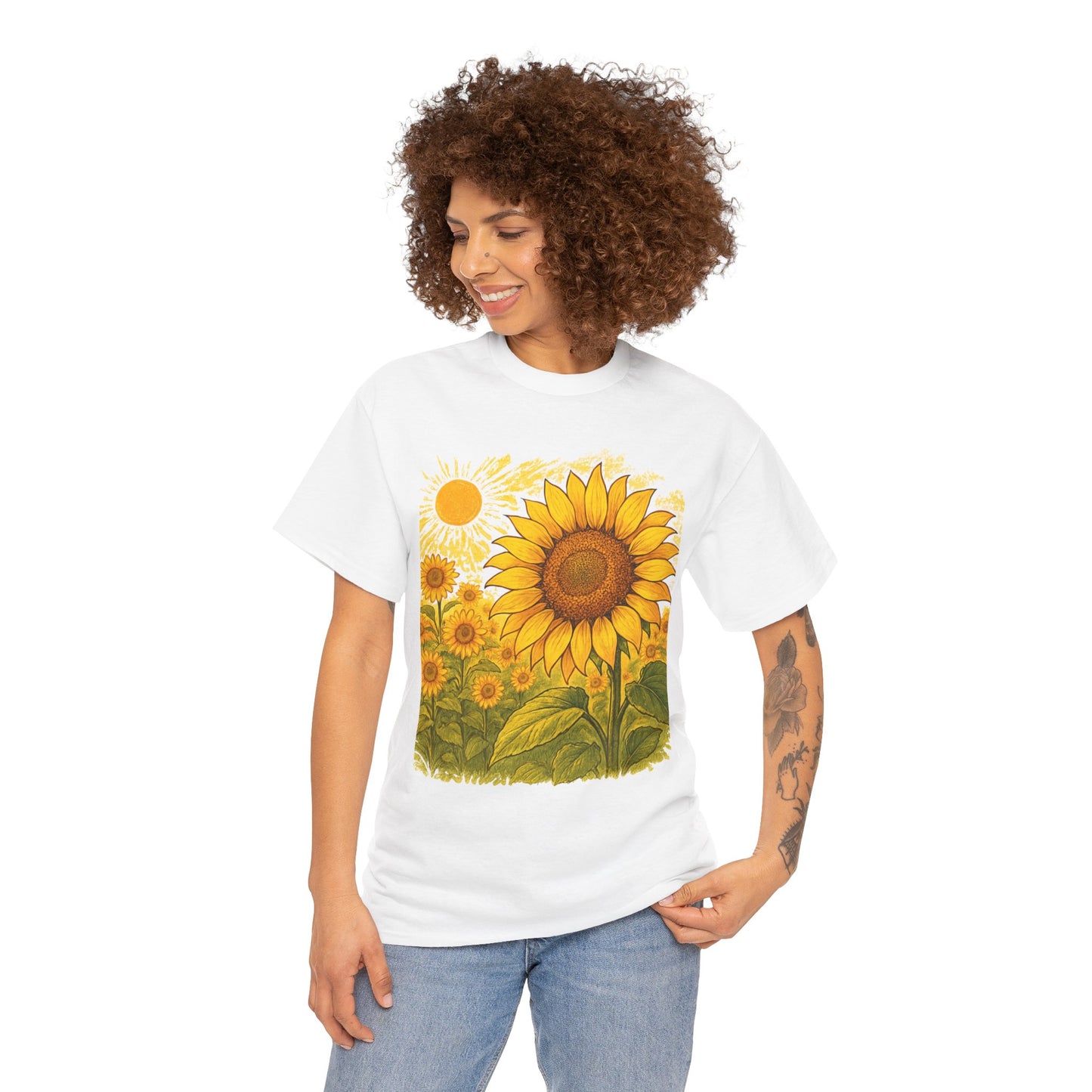 Sunflower Sunshine T-Shirt – Bright Floral Aesthetic Tee