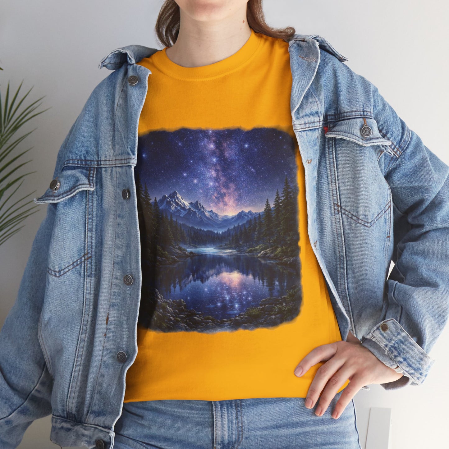 Midnight Reflection Nature T-Shirt – Moonlit Lake & Forest Design