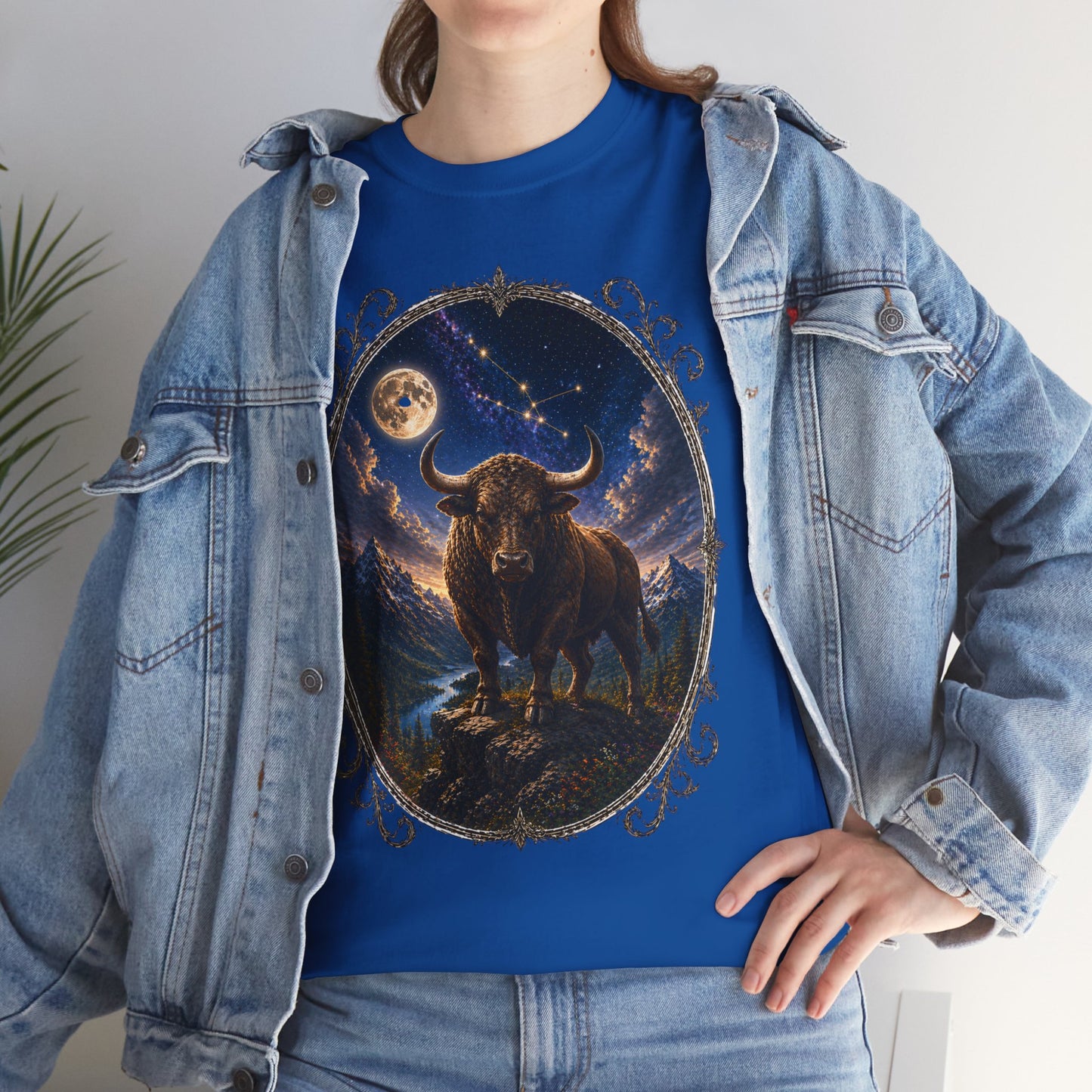 Taurus Zodiac T-Shirt – Mystic Bull Night Design | Nature & Astrology Tee