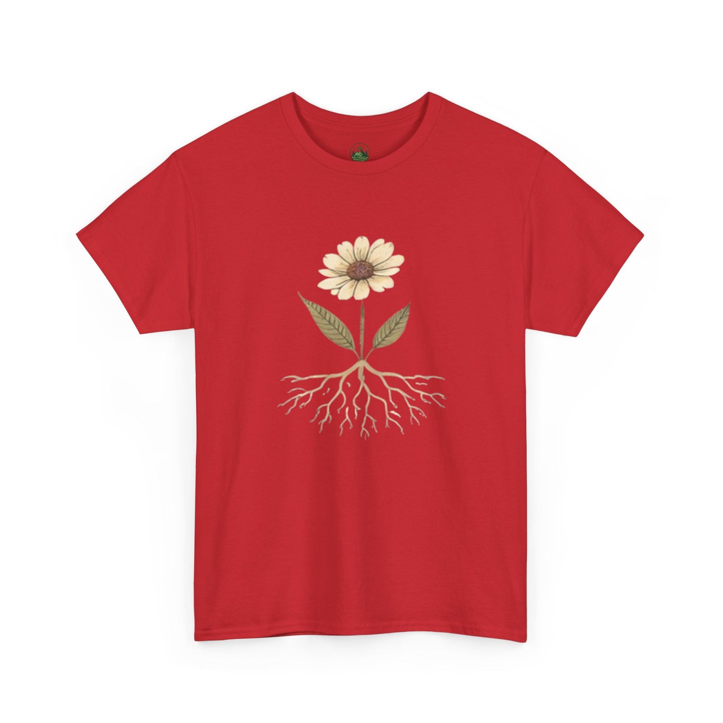 Minimalist Flower Roots T-Shirt – Nature Inspired Graphic Tee, Botanical Design, Aesthetic Plant Shirt, Unisex Cotton Tee