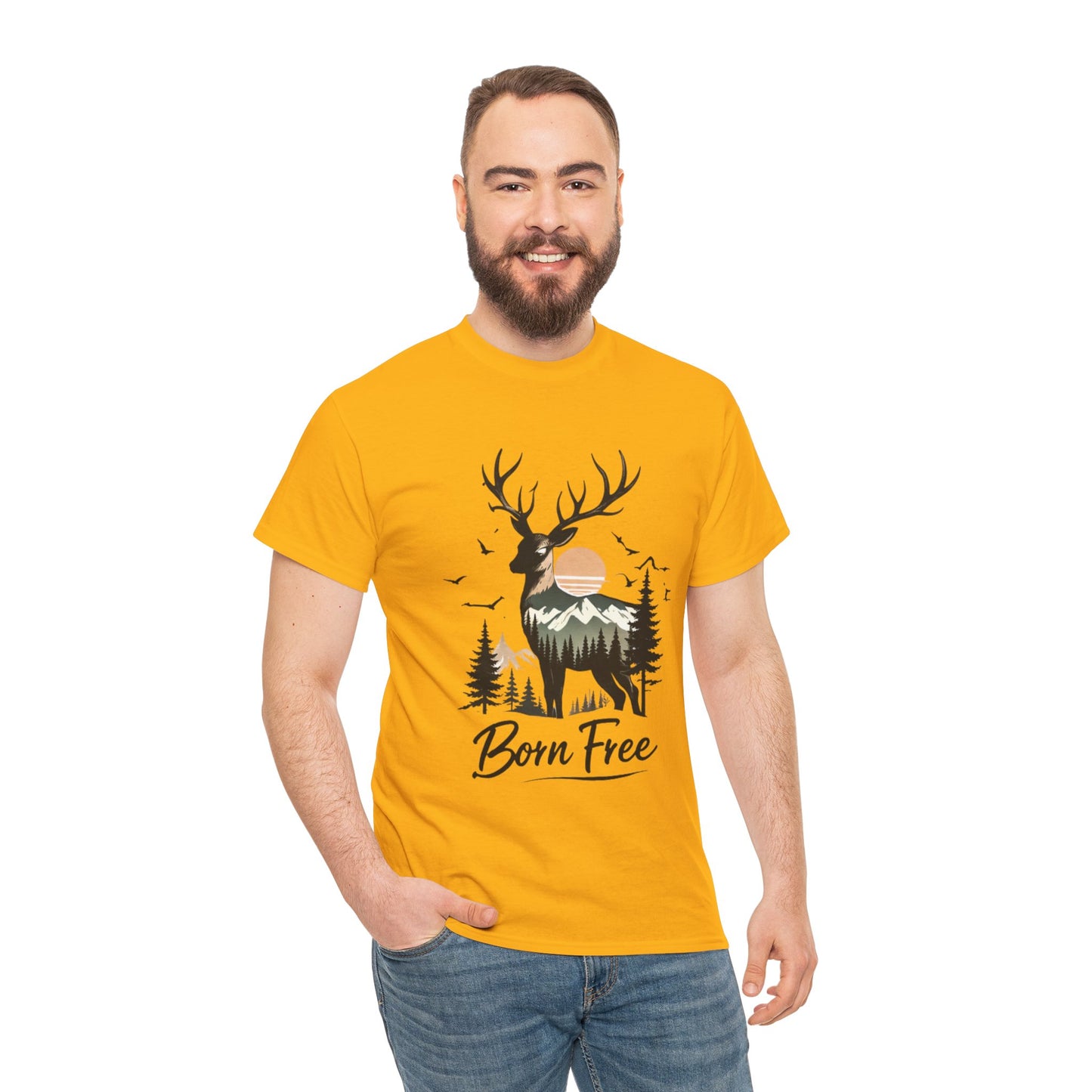 Minimalist Deer Nature T-Shirt – Forest Wildlife Graphic Tee, Calm Aesthetic Shirt