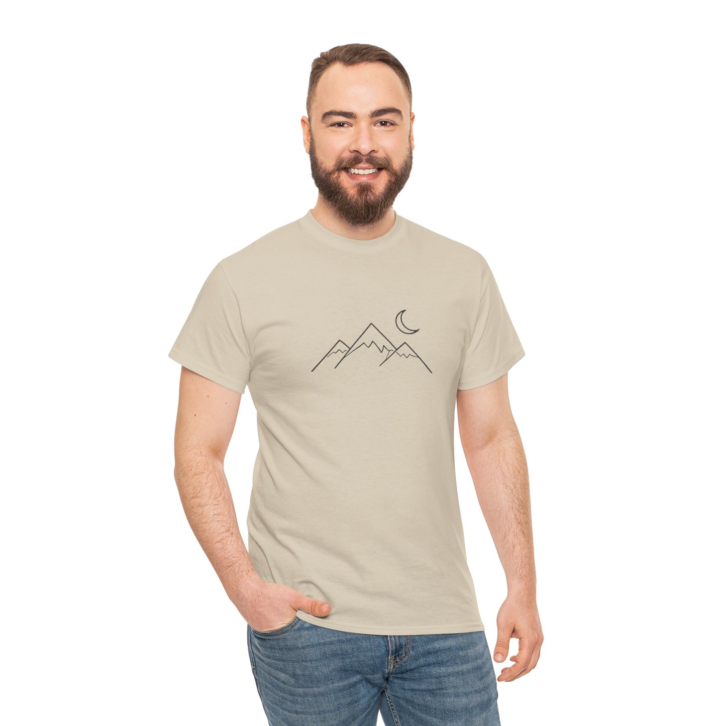 Mountain Moon T-Shirt – Minimalist Nature Night Aesthetic Tee