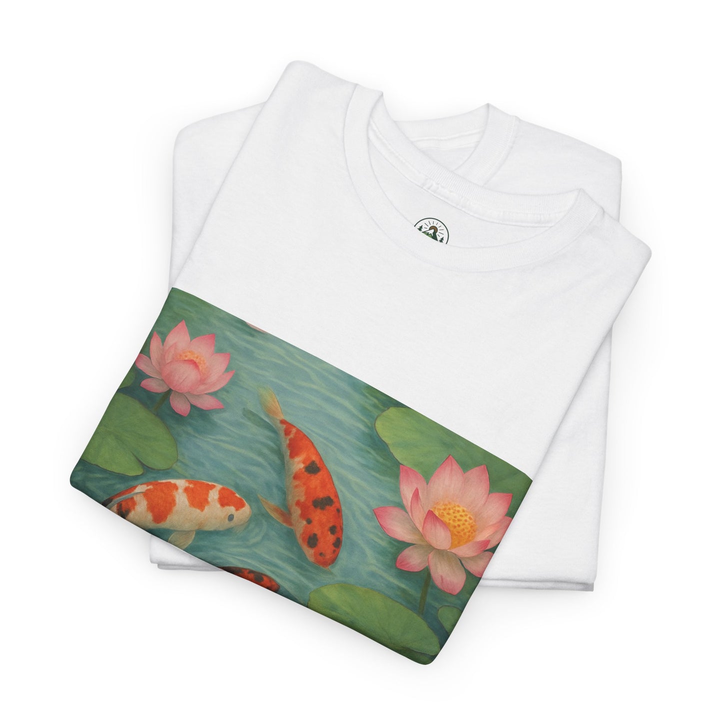 Koi Fish Lotus Pond T-Shirt – Zen Nature Aesthetic Tee