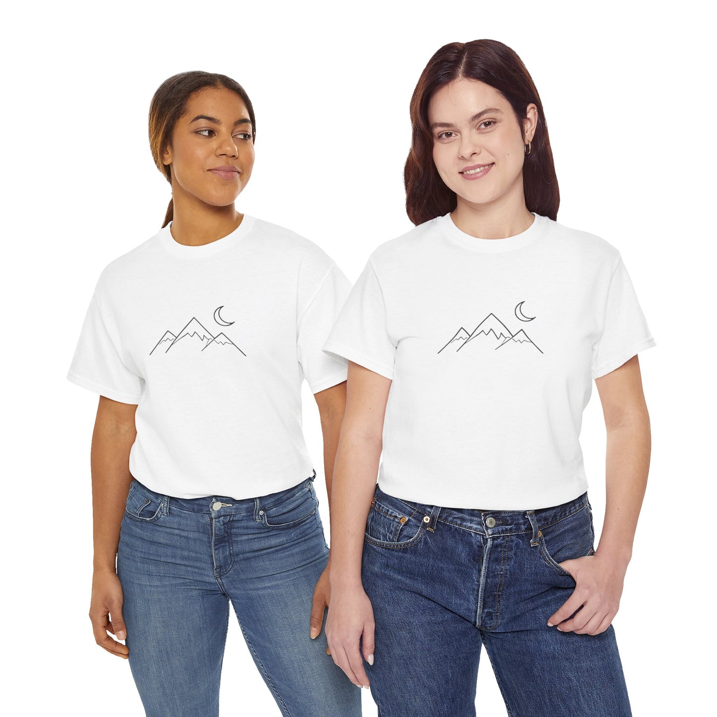 Mountain Moon T-Shirt – Minimalist Nature Night Aesthetic Tee