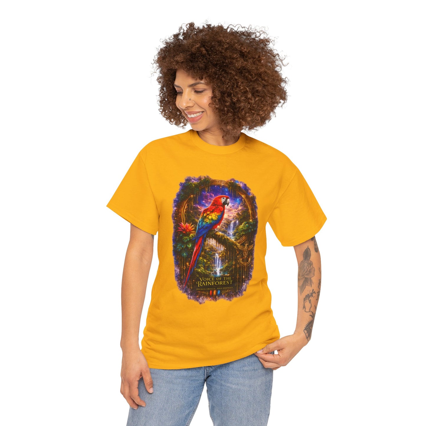 Scarlet Macaw T-Shirt – Tropical Rainforest Cosmic Design | Exotic Bird Wildlife Tee