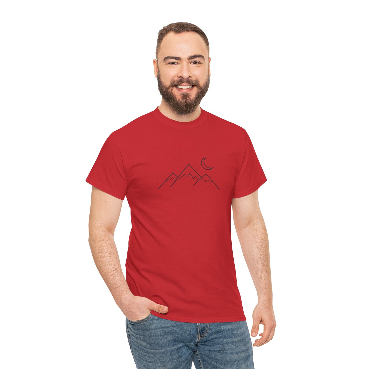 Mountain Moon T-Shirt – Minimalist Nature Night Aesthetic Tee