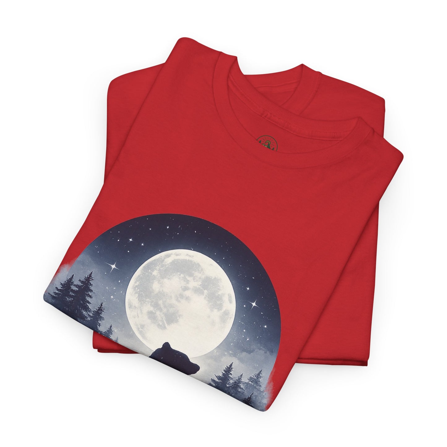 Mystic Bear Silhouette T-Shirt – Minimalist Nature Graphic Tee, Forest Spirit Design, Wildlife Lover Shirt