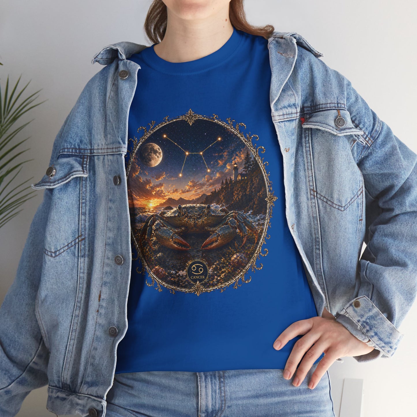 Cancer Zodiac T-Shirt – Mystic Crab Moon Design | Emotional & Cosmic Astrology Tee