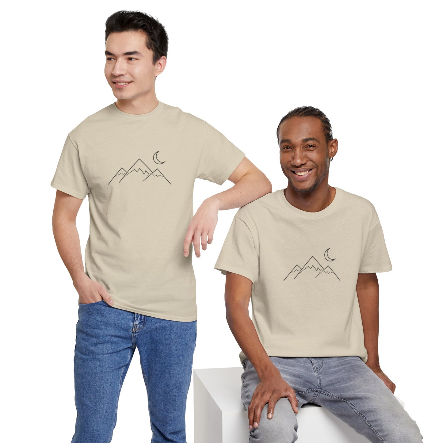 Mountain Moon T-Shirt – Minimalist Nature Night Aesthetic Tee