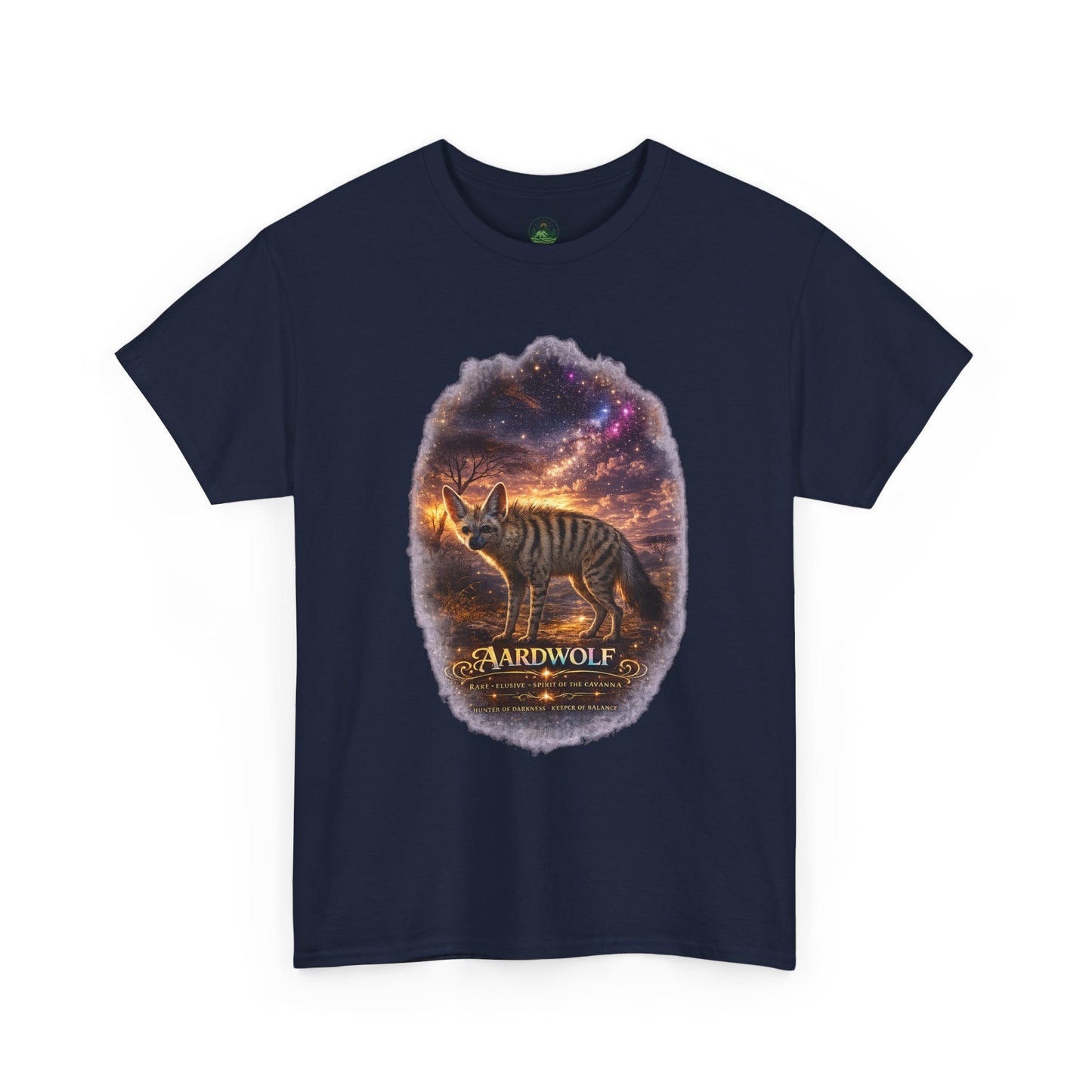 Aardwolf T-Shirt – Mystic Night Wildlife Design | Rare Cosmic Animal Graphic Tee