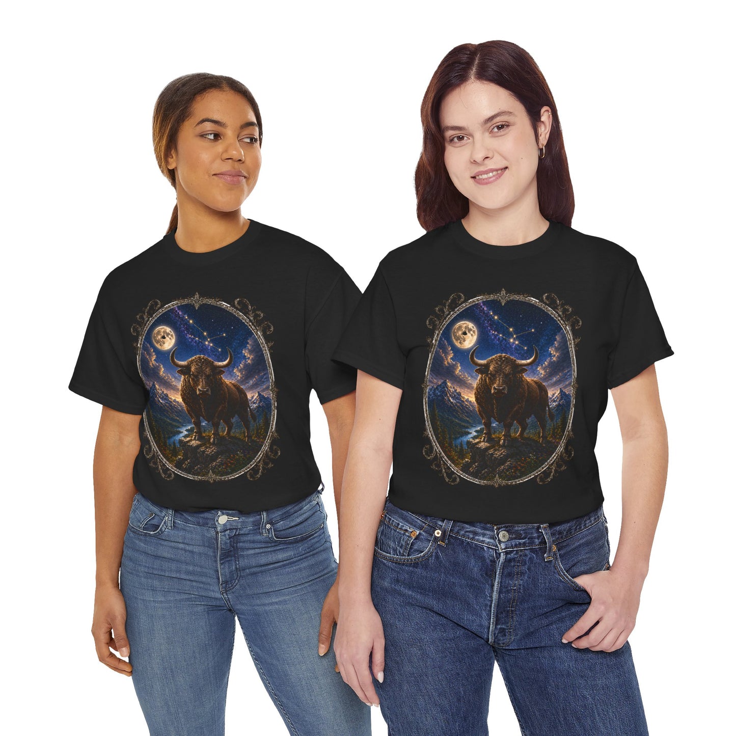 Taurus Zodiac T-Shirt – Mystic Bull Night Design | Nature & Astrology Tee