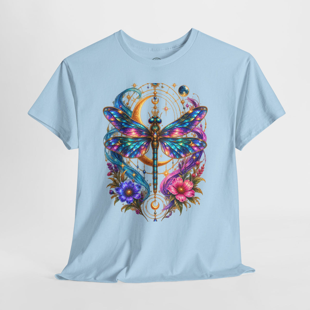Celestial Dragonfly T-Shirt – Moon & Wildflower Nature Tee