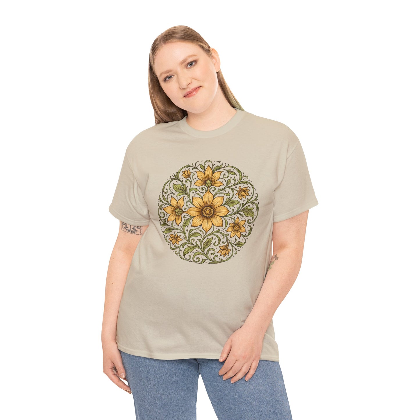 Spring Awakening Mandala T-Shirt – Boho Floral Aesthetic Tee