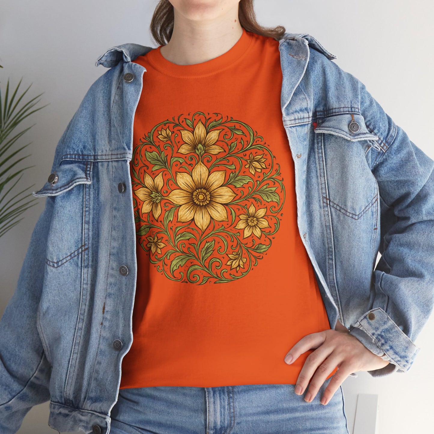 Spring Awakening Mandala T-Shirt – Boho Floral Aesthetic Tee