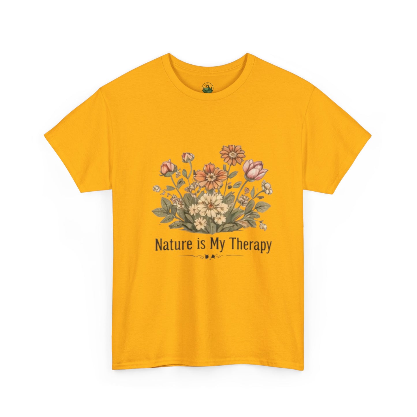 Nature Is My Therapy T-Shirt - Minimalist Floral Design Tee