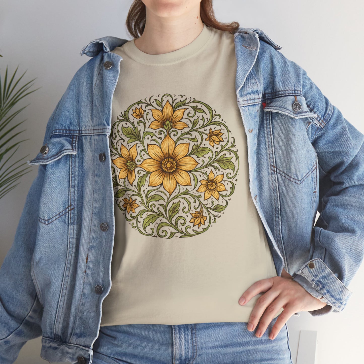Spring Awakening Mandala T-Shirt – Boho Floral Aesthetic Tee