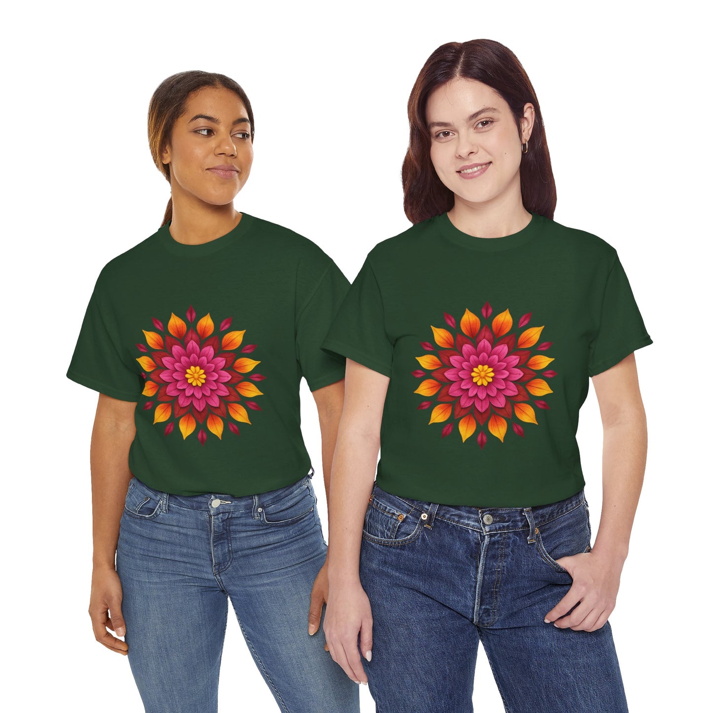 Floral Mandala T- Shirt -Boho Flower Aesthetic Tee