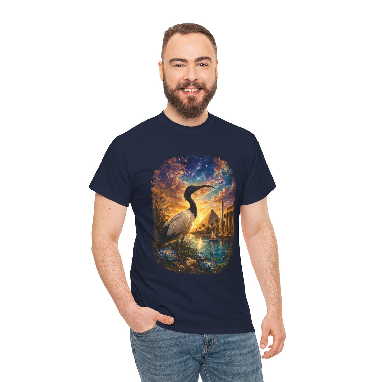 Spirit of Ancient Egypt – Sacred Ibis Nature T-Shirt | Egyptian Wildlife Graphic Tee