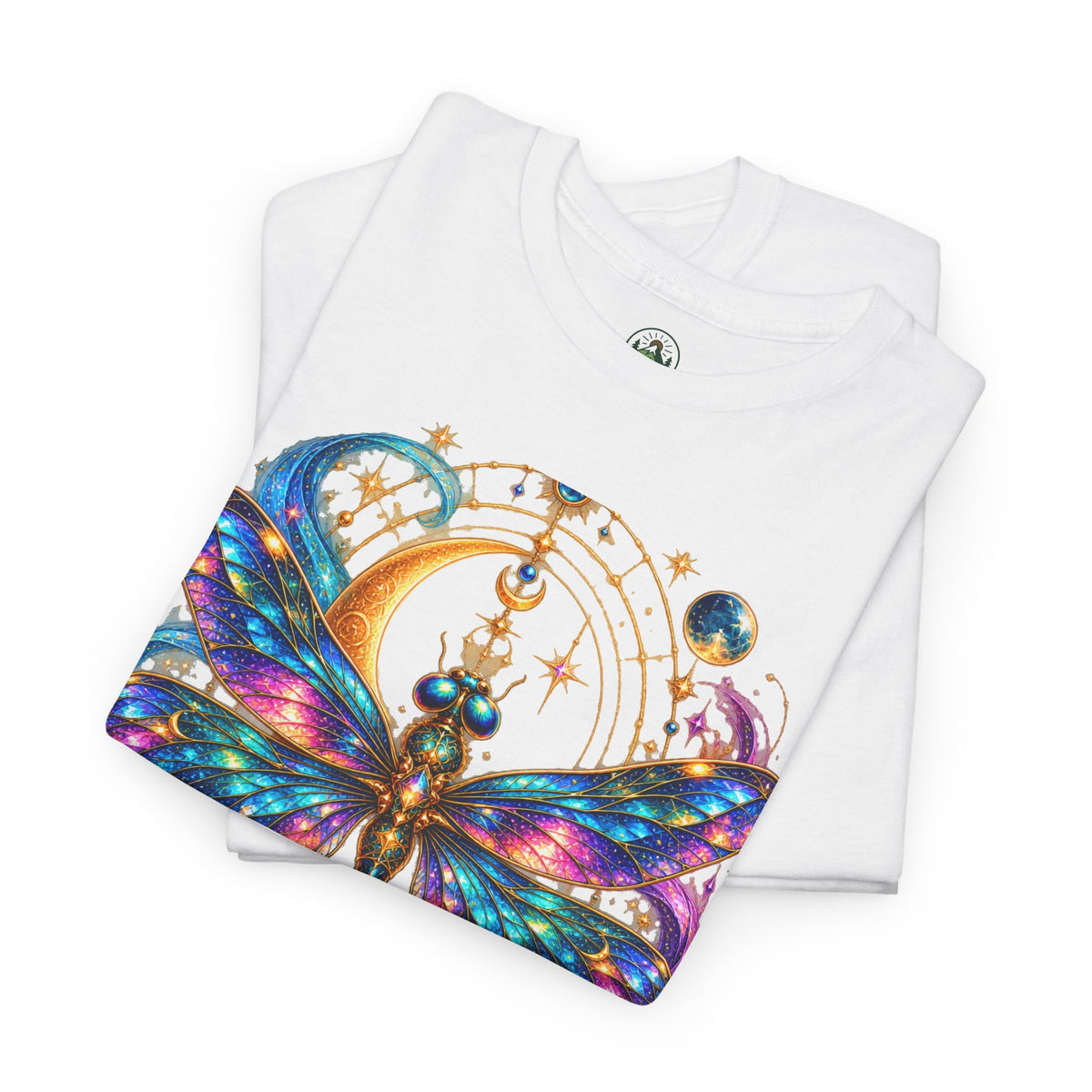 Celestial Dragonfly T-Shirt – Moon & Wildflower Nature Tee