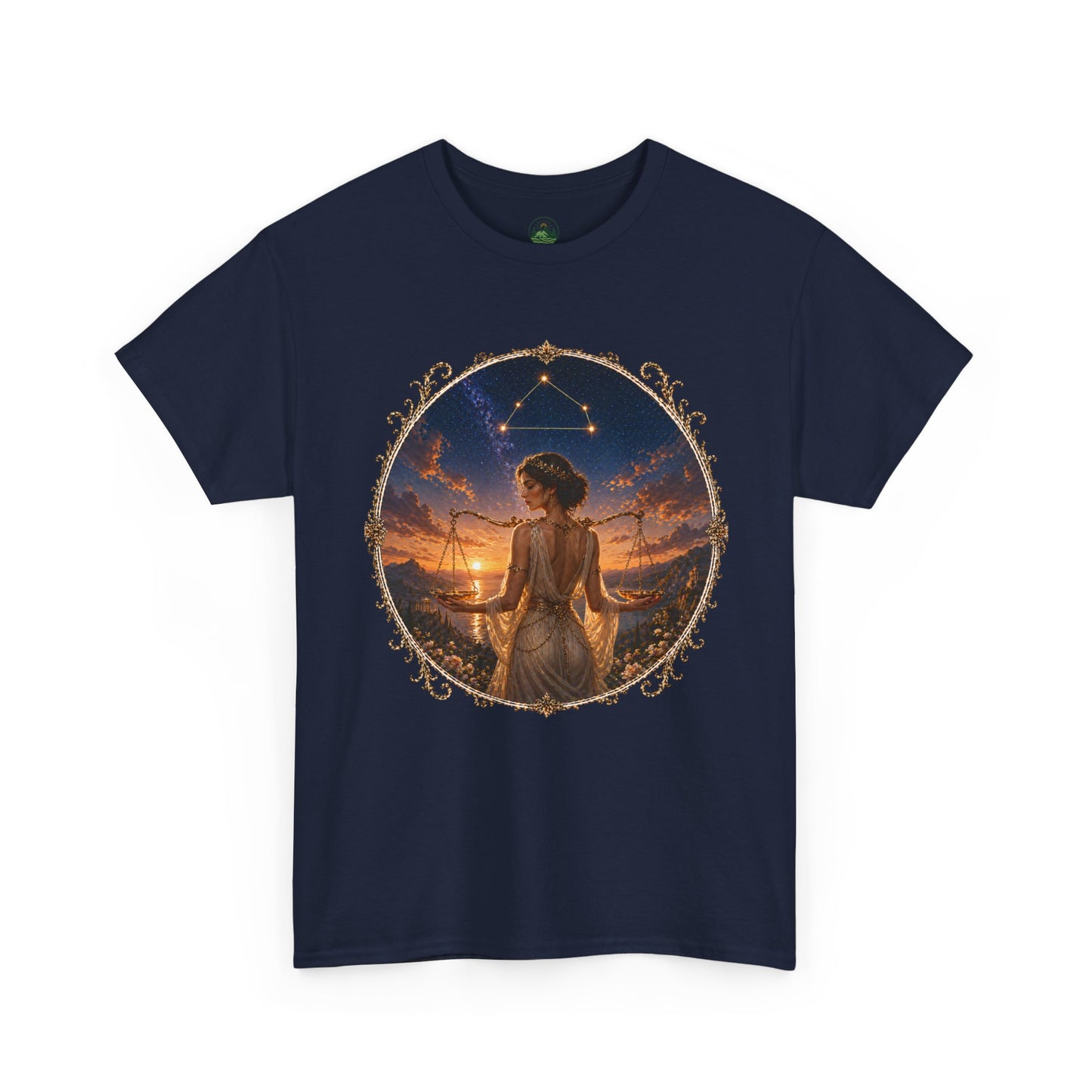 Libra Zodiac T-Shirt – Balance Scales Aesthetic Design | Elegant Astrology Tee