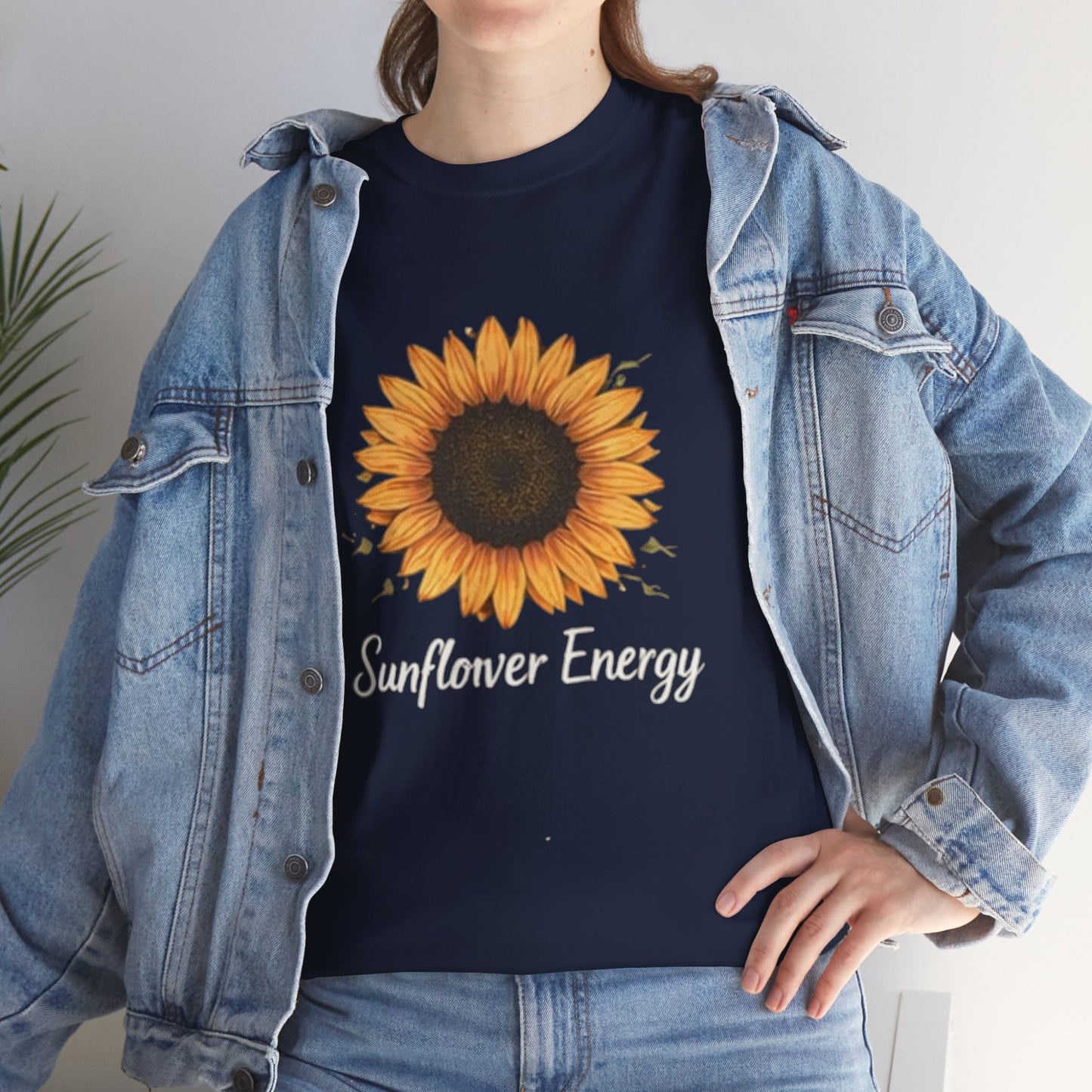 Sunflower Energy T- Shirt - Minimalist Nature Aesthetic Tee, Positive Vibes Graphic Shirt