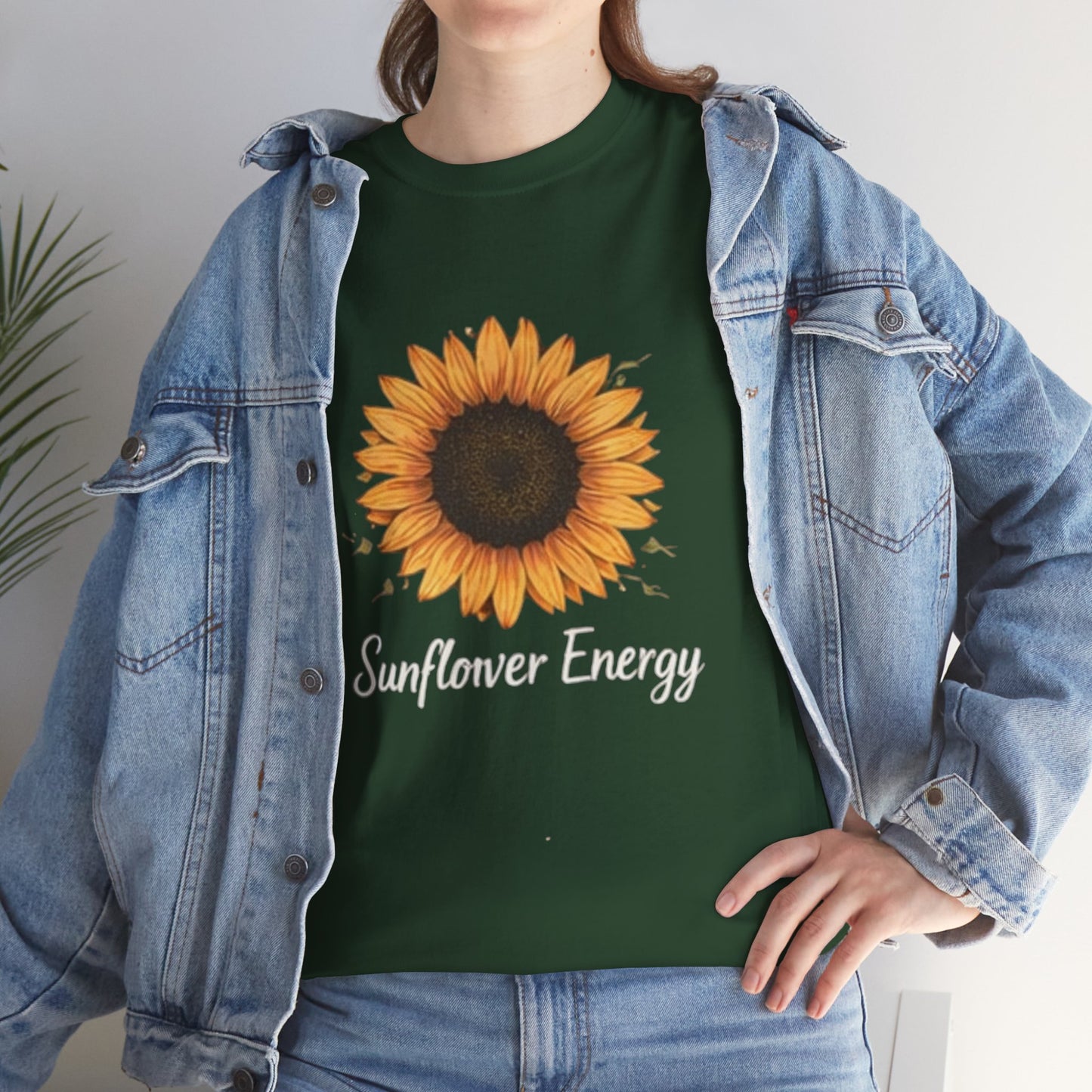 Sunflower Energy T- Shirt - Minimalist Nature Aesthetic Tee, Positive Vibes Graphic Shirt